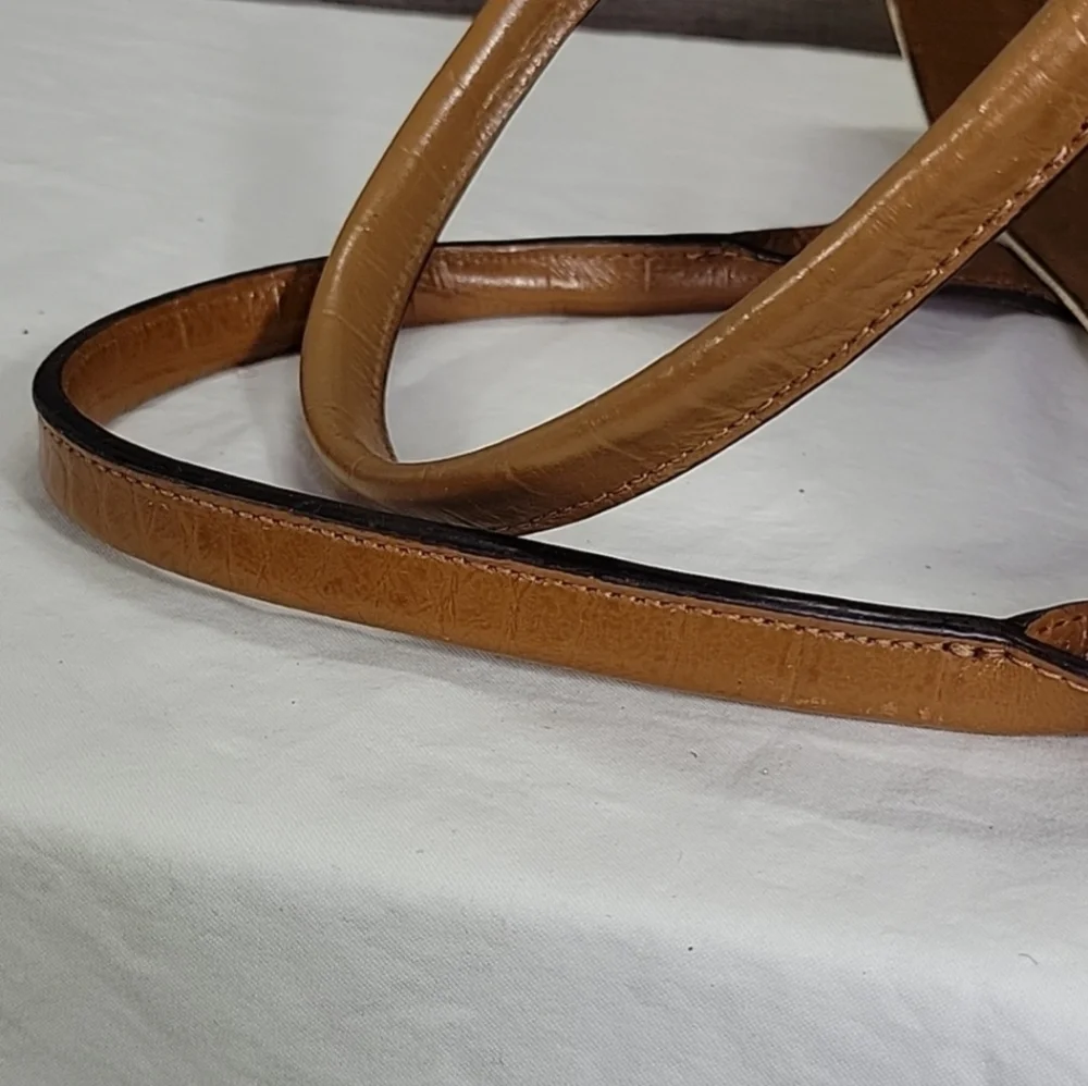 MICHAEL KORS CANVAS CROC EMBOSSED LEATHER TOTE 12